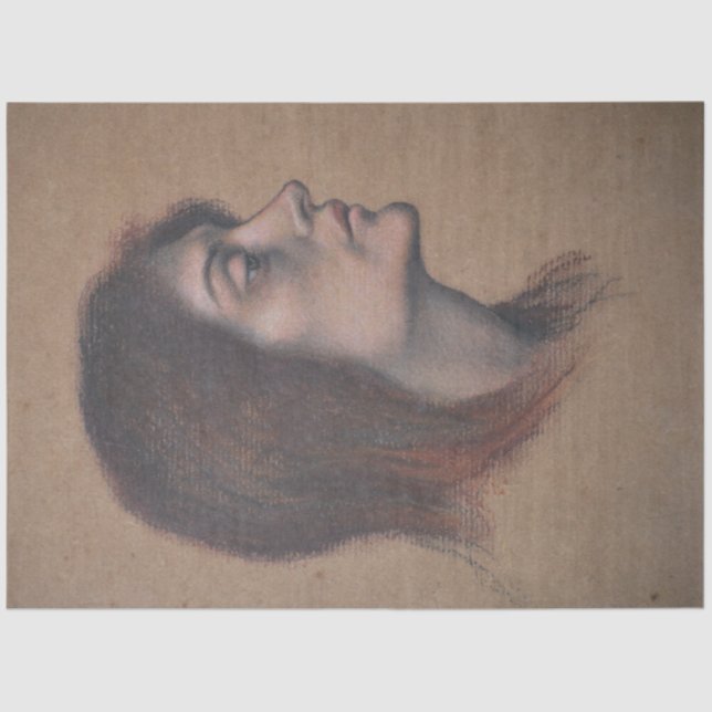 Papel De Seda Estudio de una cabeza femenina (por Evelyn De Morg (Anverso)