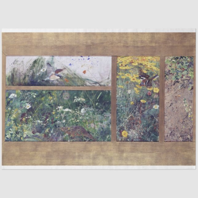 Papel De Seda Estudios de aves, Bruno Liljefors (Anverso)