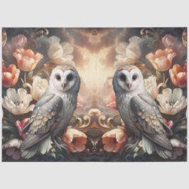 Papel De Seda Ethereal Baroque Florals & Owls Decoupage Paper