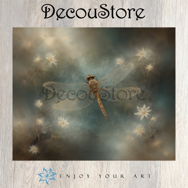Papel De Seda Ethereal Dragonfly – Dreamlike Fantasy Decoupage (Subido por el creador)