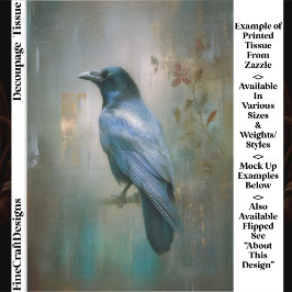 Papel De Seda Ethereal Raven, Textured Background EQ8L Decoupage