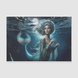 Papel De Seda Ethereal Siren Moonlit Mermaid Decoupage