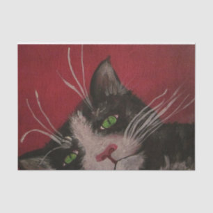 Papel De Seda etiqueta de vino de gato de tuxedo
