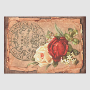 Papel De Seda Etiqueta vintage y Ilustraciones Shabby Chic