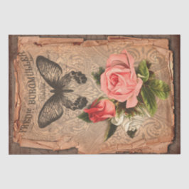 Papel De Seda Etiqueta vintage y Ilustraciones Shabby Chic