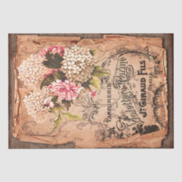 Papel De Seda Etiqueta vintage y Ilustraciones Shabby Chic