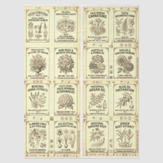 Papel De Seda Etiquetas de Botica Chelsea de Diseño Victoriano 1