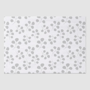 Papel De Seda Eucalipto moderno deja gris y blanco
