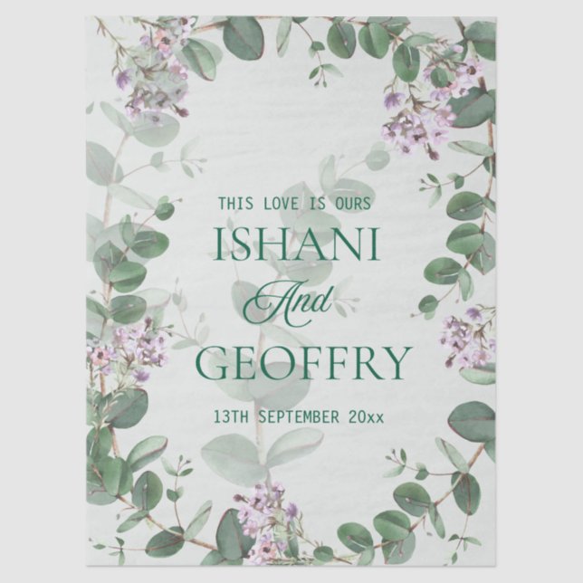 Papel De Seda Eucalyptus Leaves Greenery Wedding (Anverso)