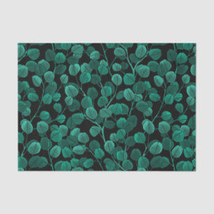 Papel De Seda Eucalyptus sobre negro