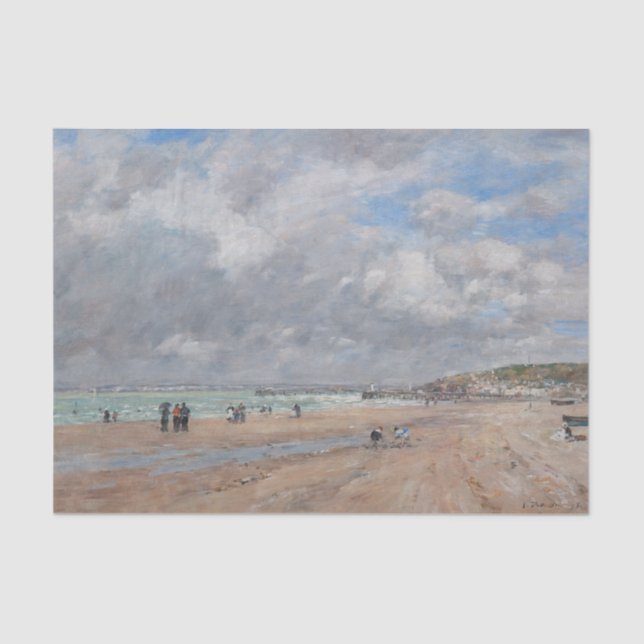 Papel De Seda Eugene Boudin - La playa de Deauville (Anverso)
