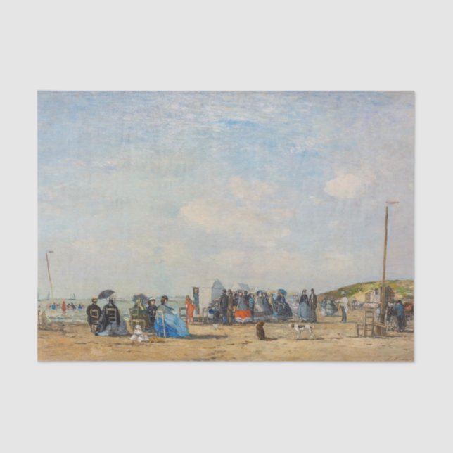 Papel De Seda Eugene Boudin - Reuniéndose en la playa (Anverso)