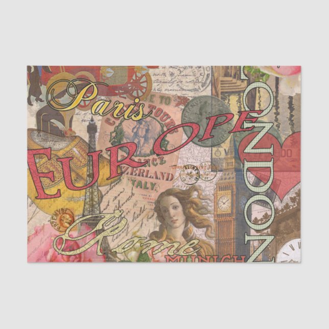 Papel De Seda Europa Viaja Viajes Viajes Viajes Europa París Fra (Anverso)