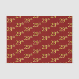 Papel De Seda Evento Red, Faux Gold 29th (29th)