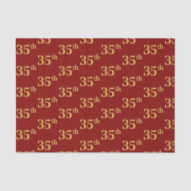 Papel De Seda Evento Red, Faux Gold 35 (35°) (Anverso)