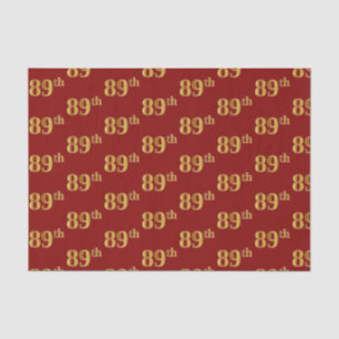 Papel De Seda Evento Red, Faux Gold 89th (Ochenta y Noveno)