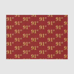 Papel De Seda Evento Red, Faux Gold 91st (Noventa y Primero)