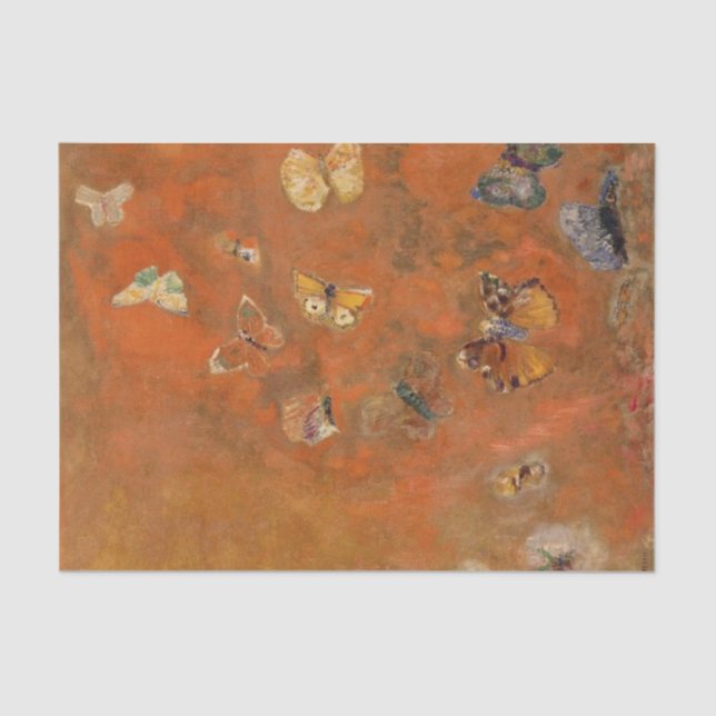 Papel De Seda Evocación de mariposas por Odilon Redon (Anverso)