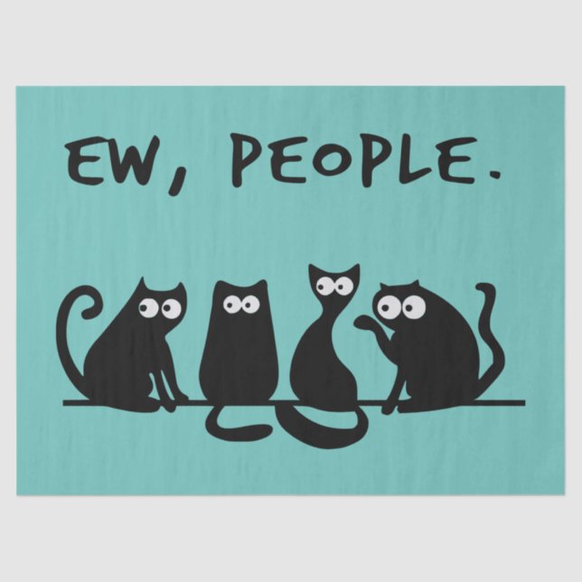 Papel De Seda Ew People Funny Meowy Gatos Negros (Anverso)