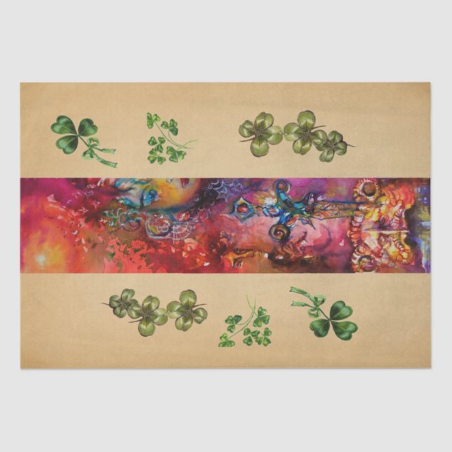 PAPEL DE SEDA EXCALIBUR Y SHAMROCKS (Anverso)