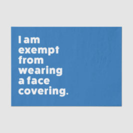 Papel De Seda Exención de usar un recubrimiento facial