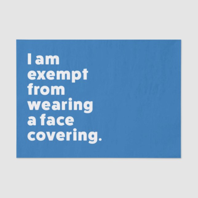 Papel De Seda Exención de usar un recubrimiento facial (Anverso)