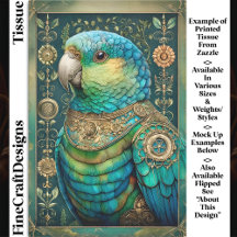 Exotic Steampunk Blue Green Parrot DX7L Decoupage