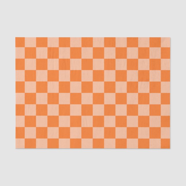 Papel De Seda Explora la Belleza del Tablero de Ajedrez Naranja (Anverso)