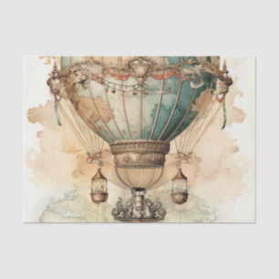 Papel De Seda Explorador de Mapa Mundial del Dirigible Azul Anti