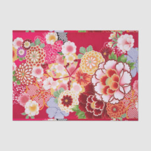 Papel De Seda Explosión floral roja de Falln