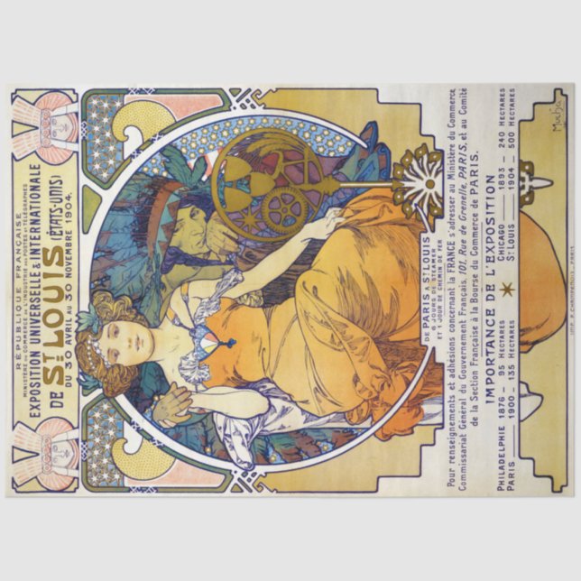 Papel De Seda Exposición de St. Louis, Mucha (Anverso)