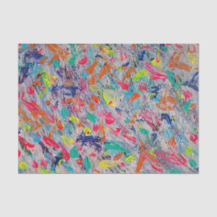 Papel De Seda Expresión colorida en pintura acrílica