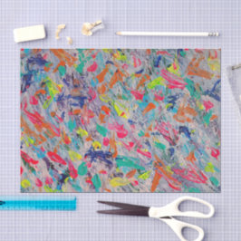 Papel De Seda Expresión Colorida en Pintura Acrílica