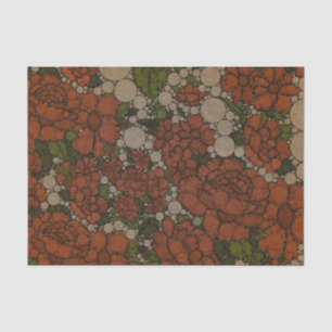 Papel De Seda Extracto floral de la textura del vintage