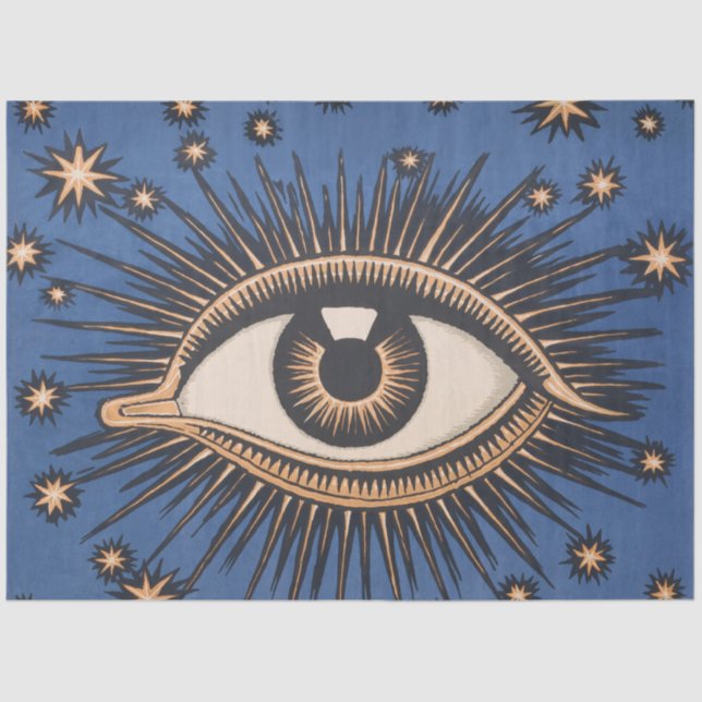 Papel De Seda Eye Stars Moon Celestial Nouveau (Anverso)