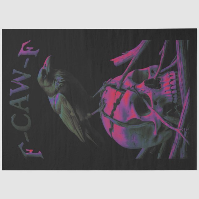 Papel De Seda F-Caw-F Funny Black Crow Bird (Anverso)