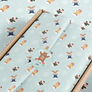 Papel De Seda Fa La La Snow Angel Woodland Animales Fun Winter
