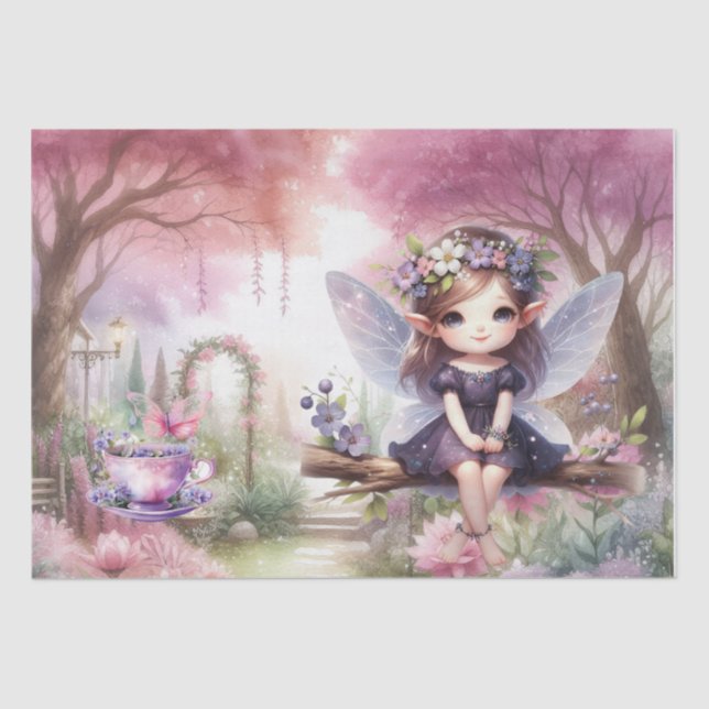 Papel De Seda Fairy Birthday Party (Anverso)