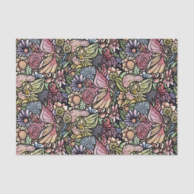 Papel De Seda Fairy Garden Gardening Flower Gardens Fairies      (Anverso)