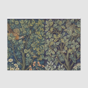 Papel De Seda Faisán pájaro árbol bosque William Morris
