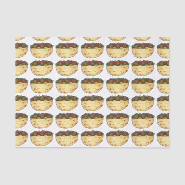 Papel De Seda Falafel Pita Sandwich Alimento Alimenticio Tejido  (Anverso)