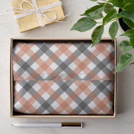 Papel De Seda Fall Colors Gingham Tissue Paper