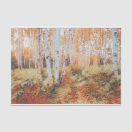 Papel De Seda Fall Woodland Fern Forest Birch Trees