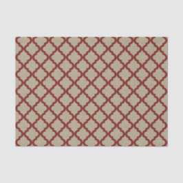 Papel De Seda Falsa arpillera rústica y marroquí rojo Quatrefoil