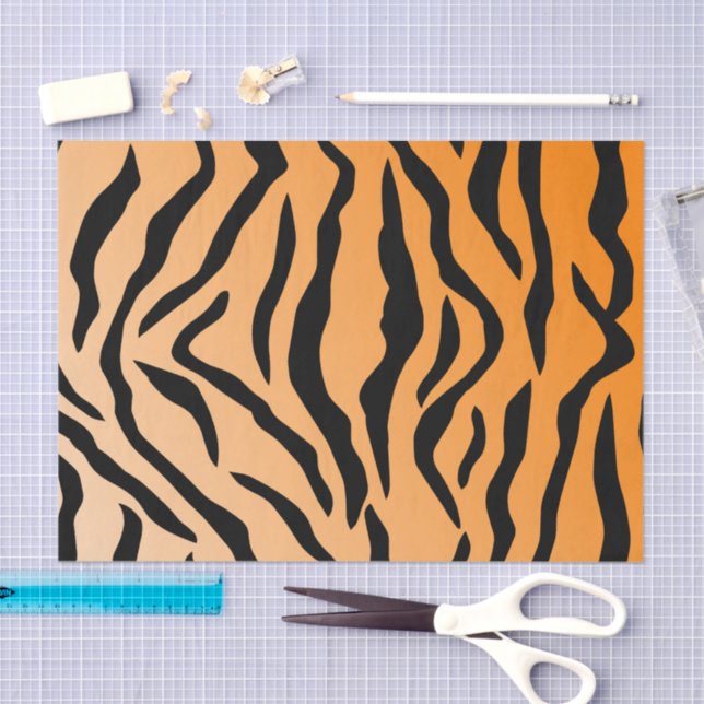 Papel De Seda Falsa impresión del tigre (Artesanía)