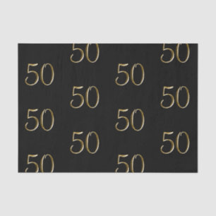Papel De Seda Falso 50.o cumpleaños metálico del oro el 50% el