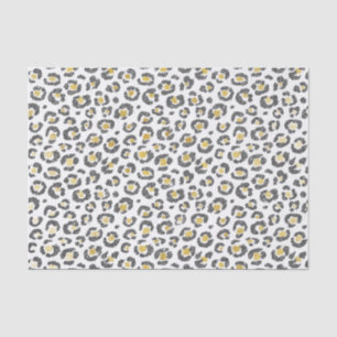 Papel De Seda Falso leopardo brillante atractivo del oro y de la
