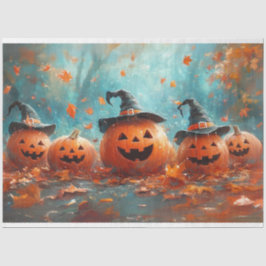 Papel De Seda Familia descompuesta de calabaza singulares Jack-o