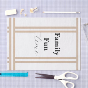 Papel de seda Familia Diversión Raya beige y blanc