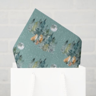 Papel De Seda Familia Fox en los Navidades de la nevada de la lu